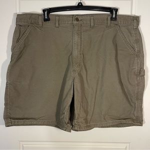 Carhartt Cargo Shorts Men's Size 44 Khaki Carpenter 100% Cotton Canvas